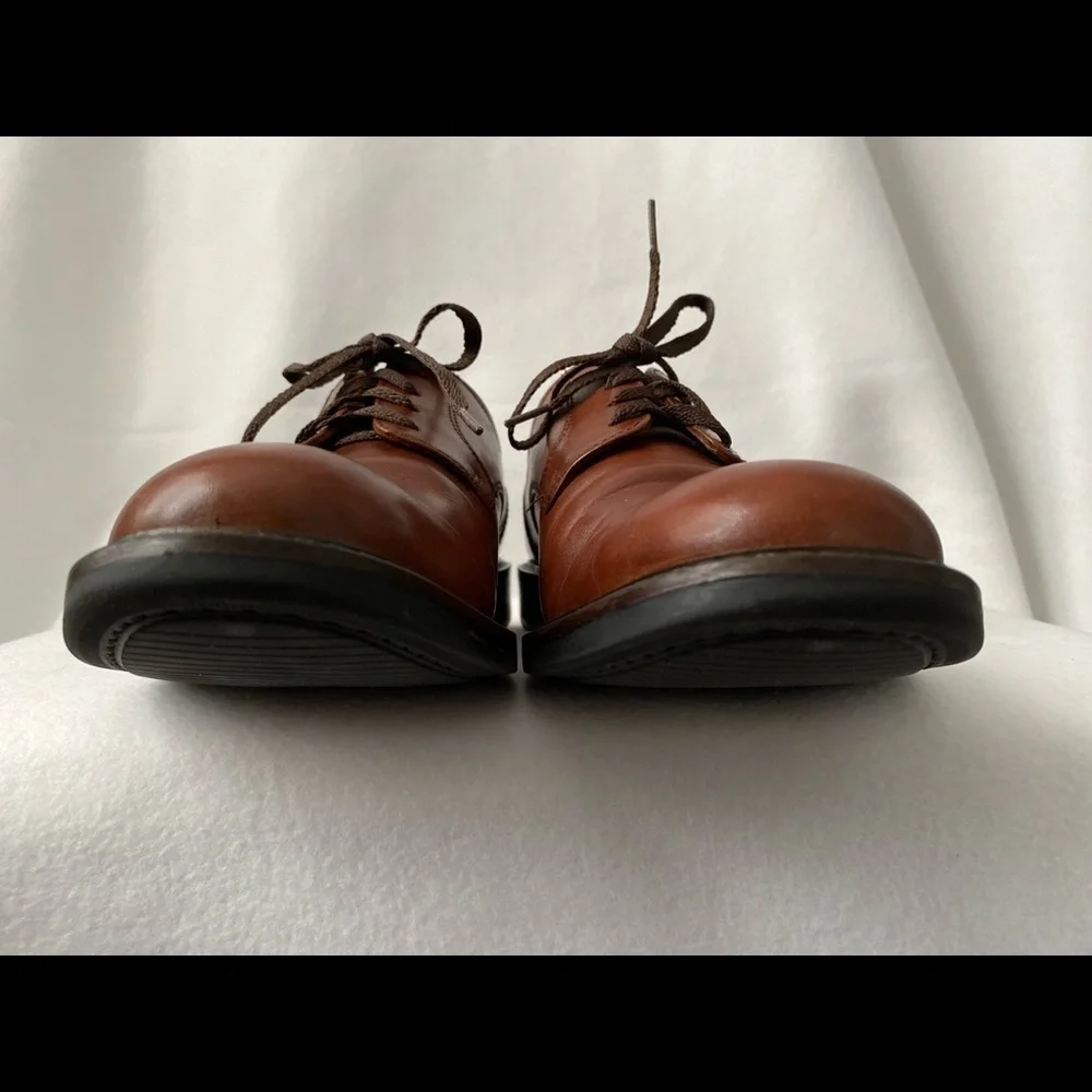 Johnston & Murphy Size 8 1/2 Mens Brown Leather Plain Toe Lace up Oxford